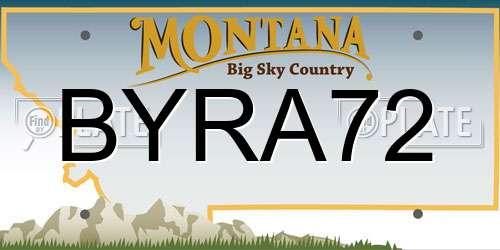 BYRA72 Montana License Plate