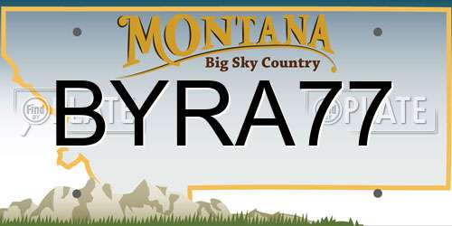 BYRA77 Montana License Plate