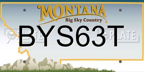 BYS63T Montana License Plate