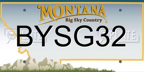 BYSG32 Montana License Plate