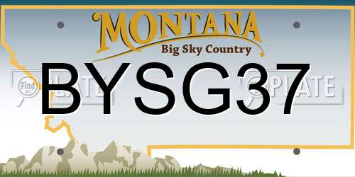 BYSG37 Montana License Plate
