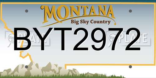 BYT2972 Montana License Plate
