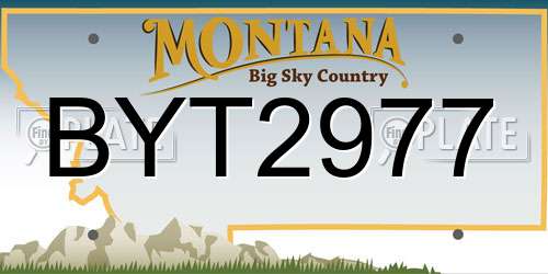BYT2977 Montana License Plate