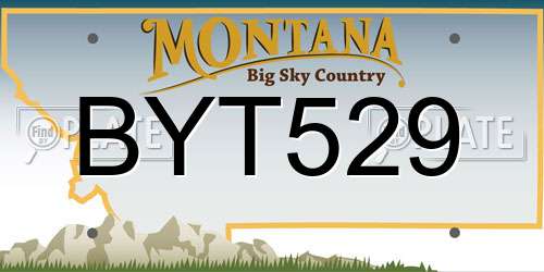 BYT529 Montana License Plate