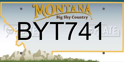 BYT741 Montana License Plate
