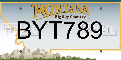 BYT789 Montana License Plate