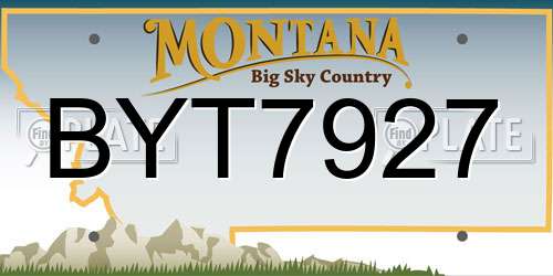 BYT7927 Montana License Plate