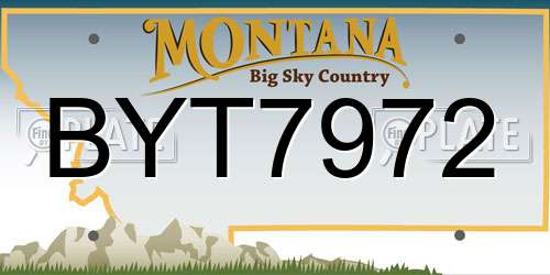 BYT7972 Montana License Plate