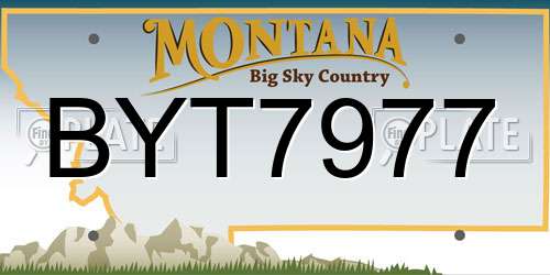 BYT7977 Montana License Plate