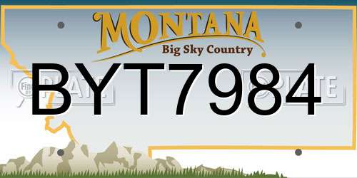 BYT7984 Montana License Plate