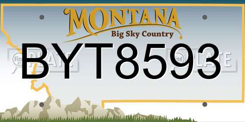 BYT8593 Montana License Plate