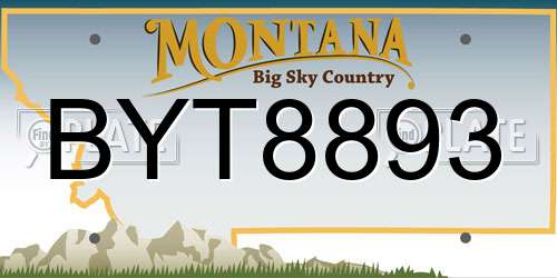 BYT8893 Montana License Plate