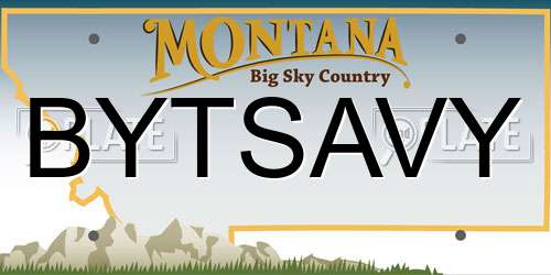 BYTSAVY Montana License Plate