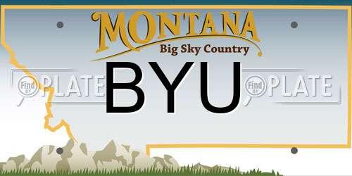 BYU Montana License Plate