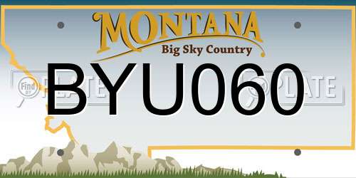 BYU060 Montana License Plate