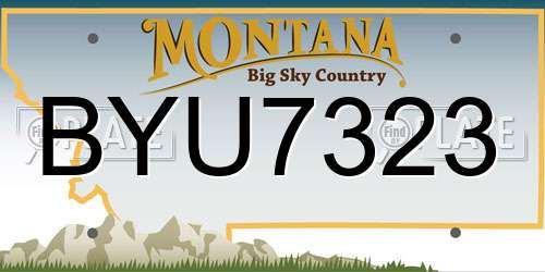 BYU7323 Montana License Plate