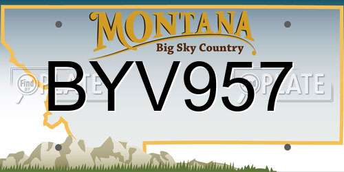 BYV957 Montana License Plate