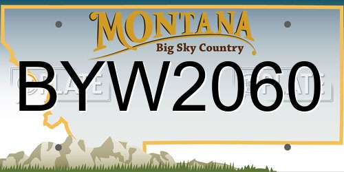BYW2060 Montana License Plate