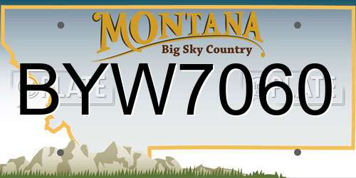 BYW7060 Montana License Plate