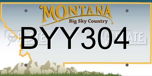 BYY304 Montana License Plate
