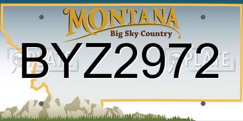 BYZ2972 Montana License Plate