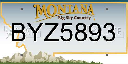 BYZ5893 Montana License Plate