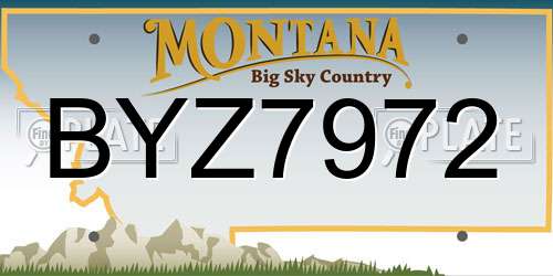 BYZ7972 Montana License Plate