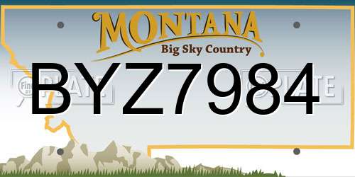 BYZ7984 Montana License Plate