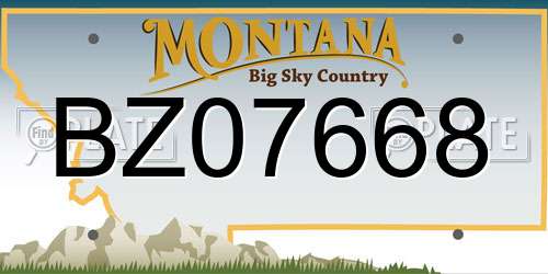 BZ07668 Montana License Plate
