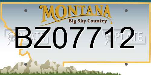 BZ07712 Montana License Plate