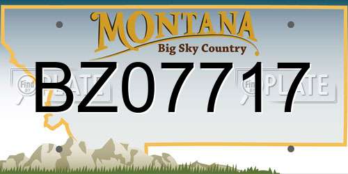 BZ07717 Montana License Plate