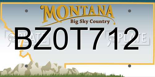 BZ0T712 Montana License Plate