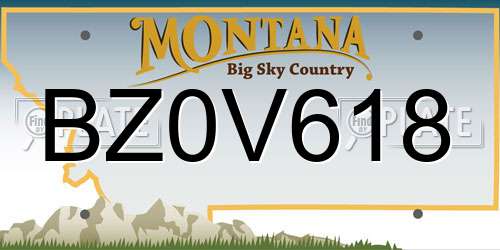 BZ0V618 Montana License Plate