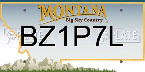 BZ1P7L Montana License Plate