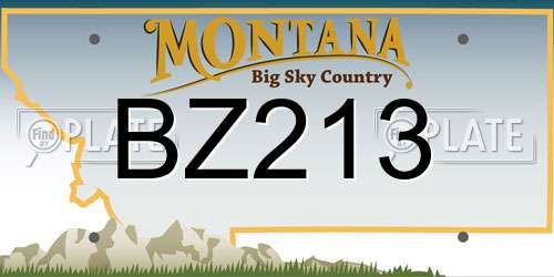 BZ213 Montana License Plate