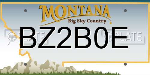 BZ2B0E Montana License Plate