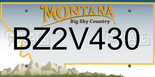 BZ2V430 Montana License Plate