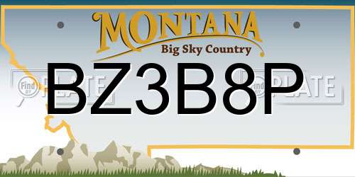 BZ3B8P Montana License Plate
