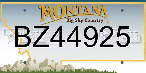 BZ44925 Montana License Plate
