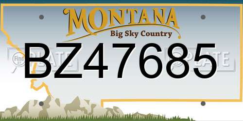 BZ47685 Montana License Plate