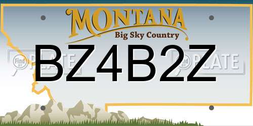 BZ4B2Z Montana License Plate