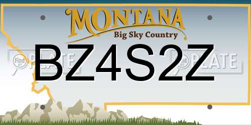 BZ4S2Z Montana License Plate