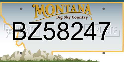 BZ58247 Montana License Plate