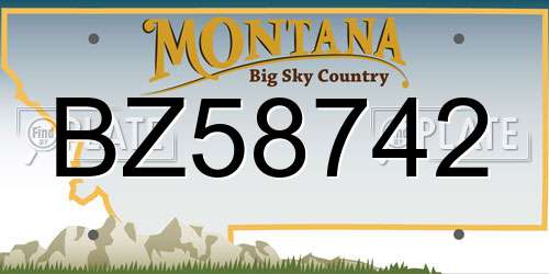 BZ58742 Montana License Plate