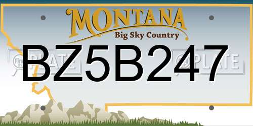 BZ5B247 Montana License Plate
