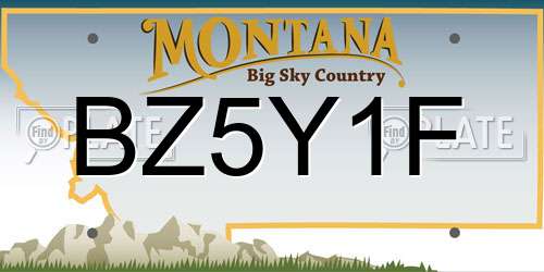 BZ5Y1F Montana License Plate