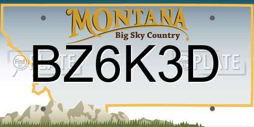 BZ6K3D Montana License Plate