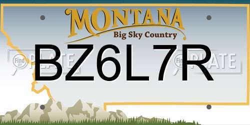 BZ6L7R Montana License Plate