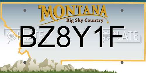 BZ8Y1F Montana License Plate