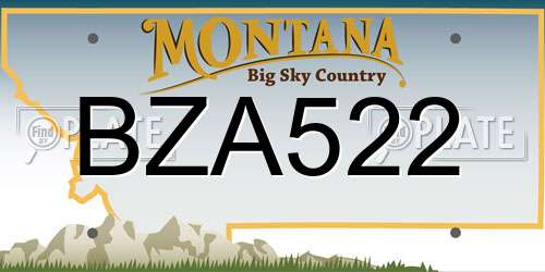 BZA522 Montana License Plate